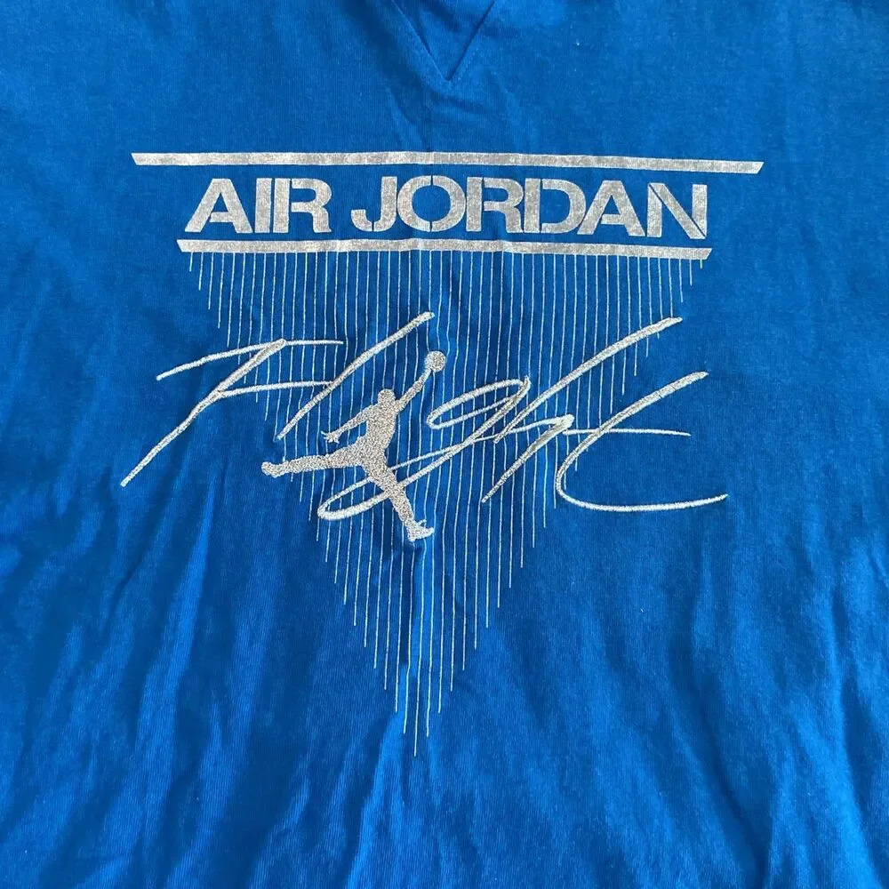 Vintage Y2K Nike Air Jordan Short Sleeve T Shirt Men’s Size Large Blue Flight